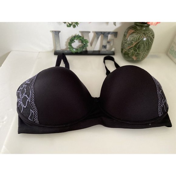 Bali‎ Womens 40DD Black Lace Wirefree Bra 6546 Smooth U Lace  Convertible NWOT - Picture 2 of 16